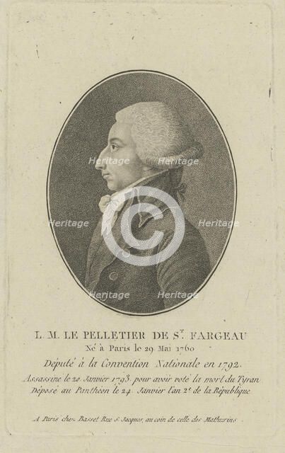 Louis-Michel Le Peletier, Marquis de Saint-Fargeau (1760-1793), 1790s. Creator: Anonymous.