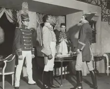 Louis Shaye and three men, 1938. Creator: Unknown