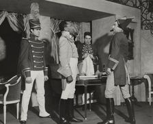 Louis Shaye and three men, 1938. Creator: Unknown