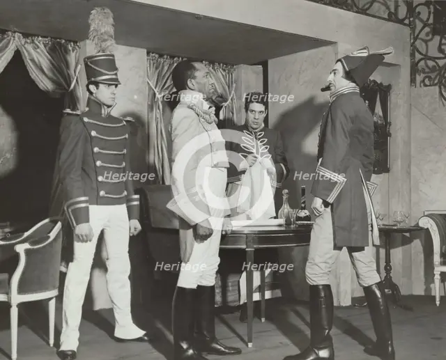 Louis Shaye and three men, 1938. Creator: Unknown.