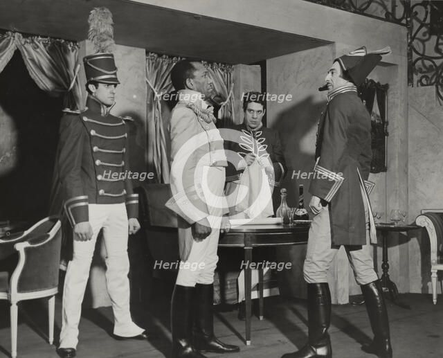 Louis Shaye and three men, 1938. Creator: Unknown.