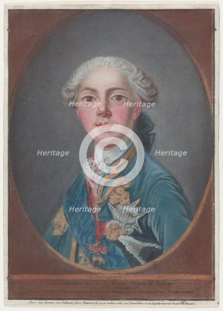 Louis-Stanislas-Xavier de France, Comte de Provence, 1771. Creator: Louis Marin Bonnet.