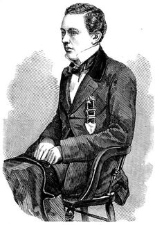 Louis Paulsen, the Blindfold American Chessplayer - from a photograph by Hesler, of Chicago, 1858. Creator: Unknown