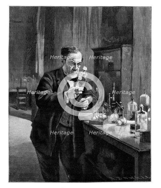 Louis Pasteur, 19th century French microbiologist and chemist, (1900). Artist: Unknown