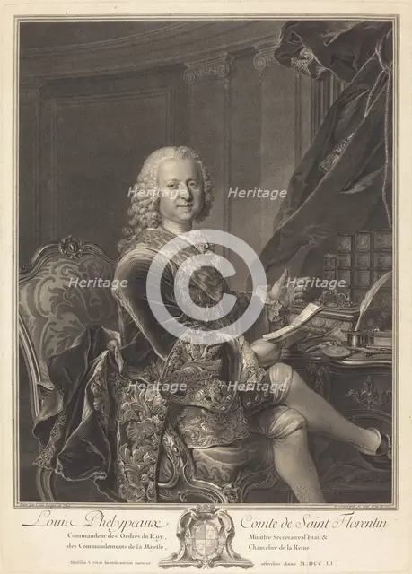 Louis Phelypeaux, comte de Saint Florentin, 1761. Creator: Johann Georg Wille.