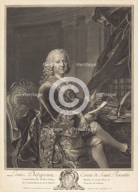 Louis Phelypeaux, comte de Saint Florentin, 1761. Creator: Johann Georg Wille.