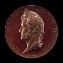 Louis Philippe, 1773-1850, King of the French 1830-1848 [obverse], 1842. Creator: Antoine Bovy