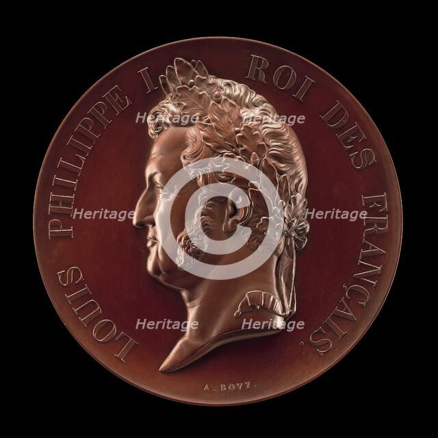 Louis Philippe, 1773-1850, King of the French 1830-1848 [obverse], 1842. Creator: Antoine Bovy.