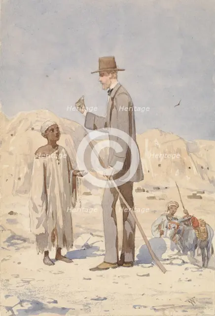 Louis Philippe Albert d'Orleans, at an excavation in Egypt, 1860. Creator: Willem de Famars Testas.
