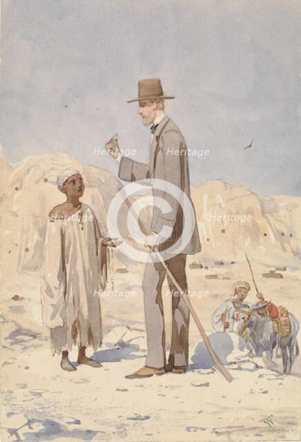 Louis Philippe Albert d'Orleans, at an excavation in Egypt, 1860. Creator: Willem de Famars Testas.