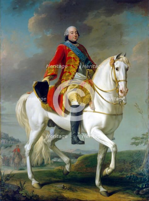 Louis-Philippe, Duc d'Orleans, Saluting his Army on the Battlefield, 1757. Creator: Alexander Roslin.