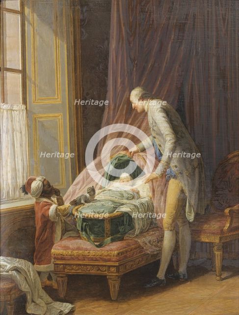 Louis Philippe Joseph d'Orléans (1747-1793), at the Cradle, 1774. Artist: Lépicié, Nicolas Bernard (1735-1784)