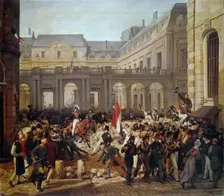 Louis Philippe procedes from the Palais-Royal to the town hall of Paris, 31 July 1830, 1832