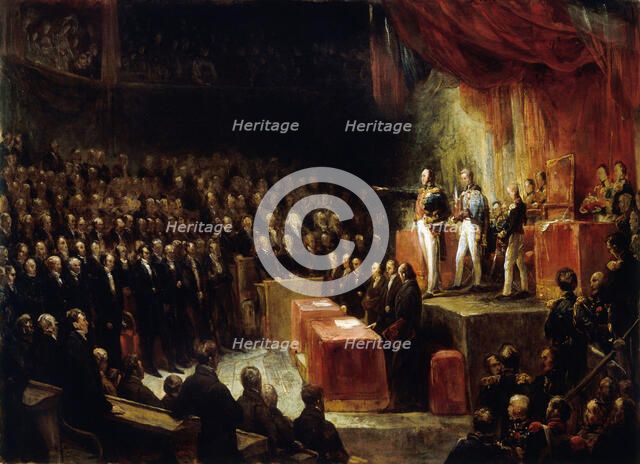 Louis-Philippe takes the oath on the constitution before the chambers on August 9, 1830, 1830. Creator: Scheffer, Ary (1795-1858).
