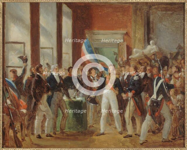 Louis-Philippe taking the oath at the Hotel de Ville, July 31, 1830, c1830. Creator: Unknown.