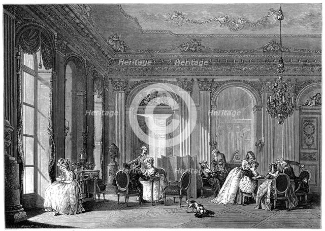 Louis Quinze Living-Room, (1885).Artist: Lawrence