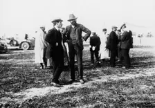 Louis Renault (to the left) and Edouard Michelin at the French Grand Prix, Dieppe, 1908