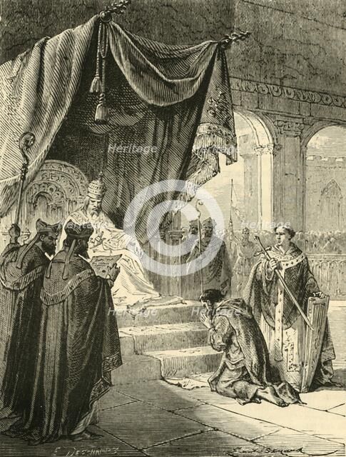 'Louis the Pious Doing Penance for Treatment of his Nephew, Bernard', (c818), 1890. Creator: Unknown.