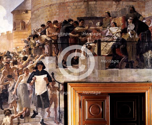 Louis VI of France granting the citizens of Paris their first charter, 12th century (c1858-1921). Artist: Jean-Paul Laurens