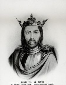 Louis VII, the young, (1120-1180) King of France, from 1137-1180, engraving