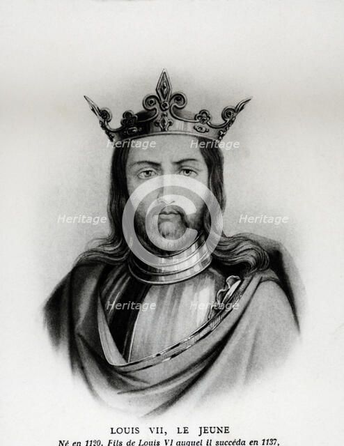 Louis VII, the young, (1120-1180) King of France, from 1137-1180, engraving.