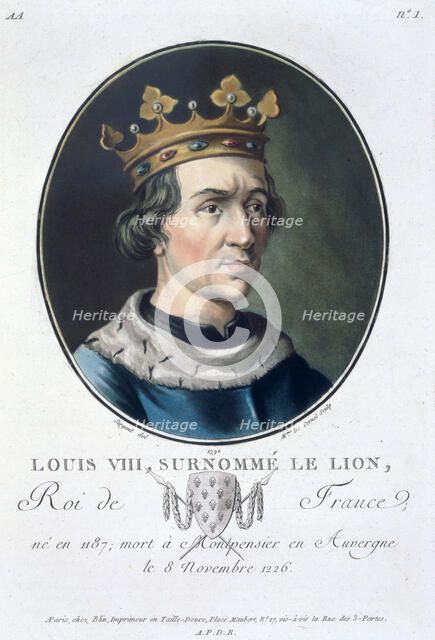Louis VIII, known as 'the Lion', King of France, (1790). Artist: Marie Jeanne Louise Francoise Suzanne Champion de Cernel