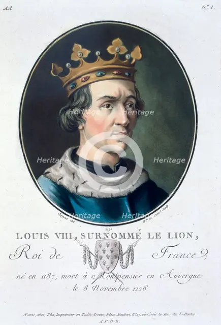 Louis VIII, known as 'the Lion', King of France, (1790). Creator: Marie Jeanne Louise Francoise Suzanne Champion de Cernel.