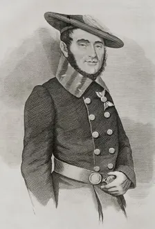 Louis Xavier Auguet de Saint-Sylvain, Baron de los Valles, (1796-1857), French military..., 1842. Creator: Pedro Celestino Mare
