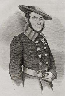 Louis Xavier Auguet de Saint-Sylvain, Baron de los Valles, (1796-1857), French military..., 1842. Creator: Pedro Celestino Mare