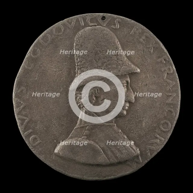 Louis XI, 1423-1483, King of France 1461 [obverse], c. 1460/1466. Creator: Francesco Laurana.