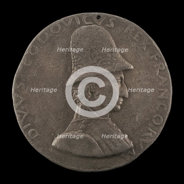 Louis XI, 1423-1483, King of France 1461 [obverse], c. 1460/1466. Creator: Francesco Laurana.