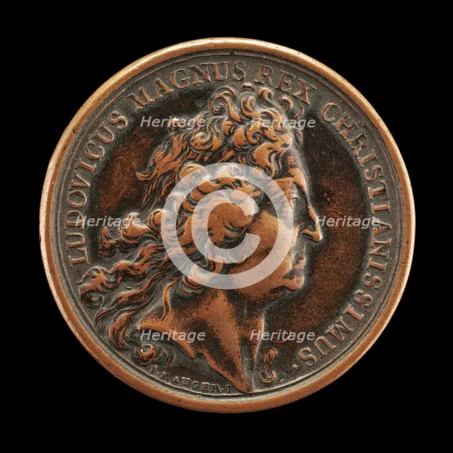 Louis XIV, 1638-1715, King of France 1643 [obverse], c. 1713. Creator: Jean Mauger.