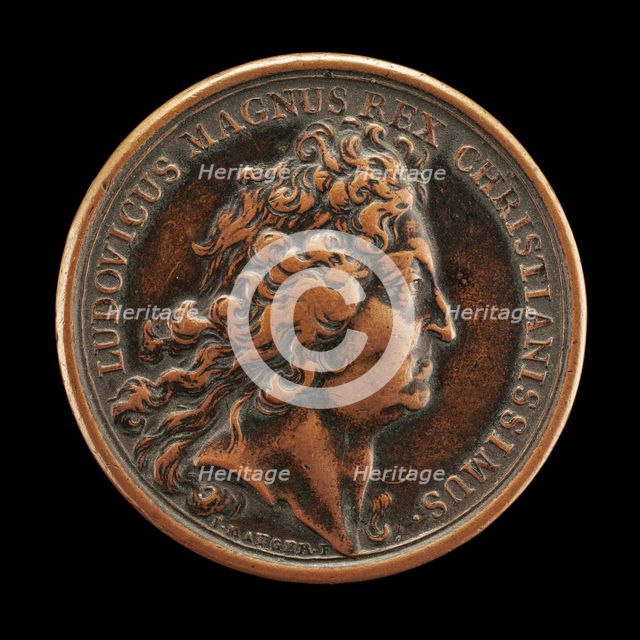 Louis XIV, 1638-1715, King of France 1643 [obverse], c. 1713. Creator: Jean Mauger.
