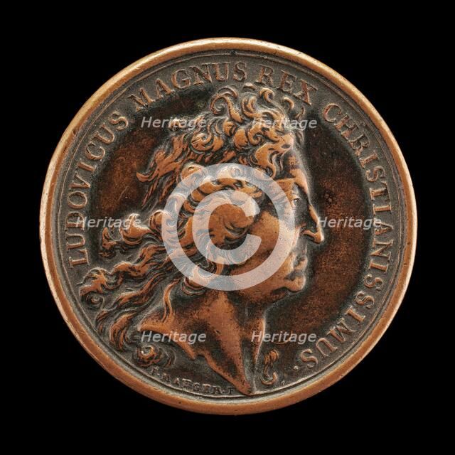 Louis XIV, 1638-1715, King of France 1643 [obverse], c. 1713. Creator: Jean Mauger.