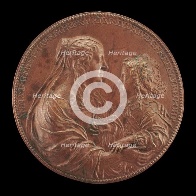 Louis XIV, 1638-1715, King of France 1643, and his mother Anne of Austria, after 1645. Creator: Unknown.