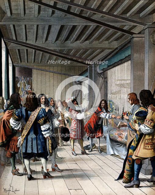 Louis XIV of France visiting the Gobelins tapestry works, 17th century (late 19th century). Artist: Unknown