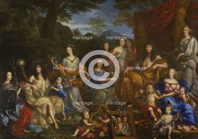Louis XIV and the royal family, 1670. Artist: Nocret, Jean (1615-1672)