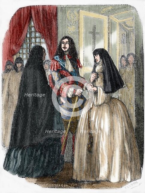 Louis XIV and his mistress Louise de La Valliere, 19th century. Creator: Unknown.