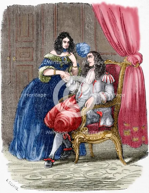 Louis XIV and his mistress Madame de Montespan, 19th century.  Creator: Unknown.