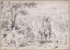 Louis XIV Captured by Venus, early 1670s. Creator: Charles Le Brun (French, 1619-1690), studio of ; Adam Frans van der Meulen (Flemish, 1632-1690)