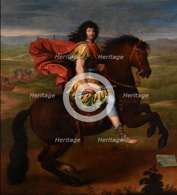 Louis XIV, King of France (1638-1715) on horseback, ca 1675. Creator: Mignard, Pierre (1612-1695).