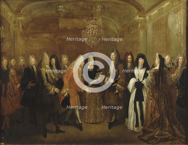 Louis XIV receives Prince August, the future King of Poland and Elector of Saxony, ca 1714. Creator: Silvestre, Louis de (1675-1760).