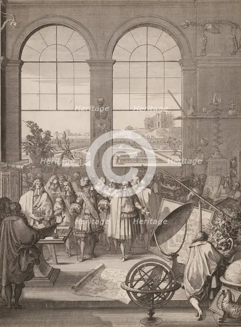 Louis XIV Visiting the Royal Academy of Sciences, 1671. Creator: Sébastien Le Clerc the Younger.