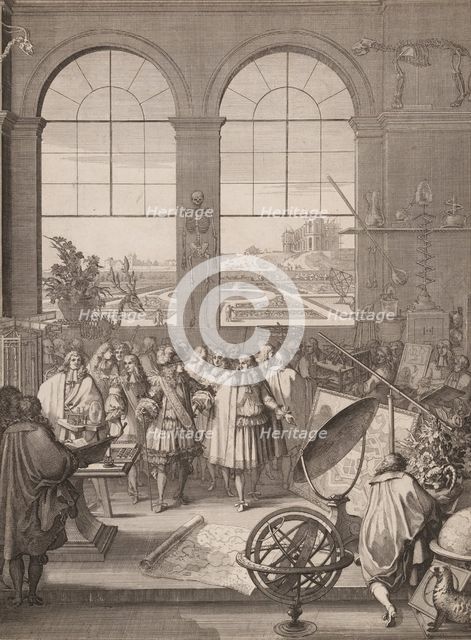 Louis XIV Visiting the Royal Academy of Sciences, 1671. Creator: Sébastien Le Clerc the Younger.