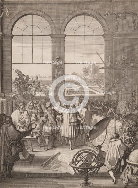 Louis XIV Visiting the Royal Academy of Sciences, 1671. Creator: Sébastien Le Clerc the Younger.