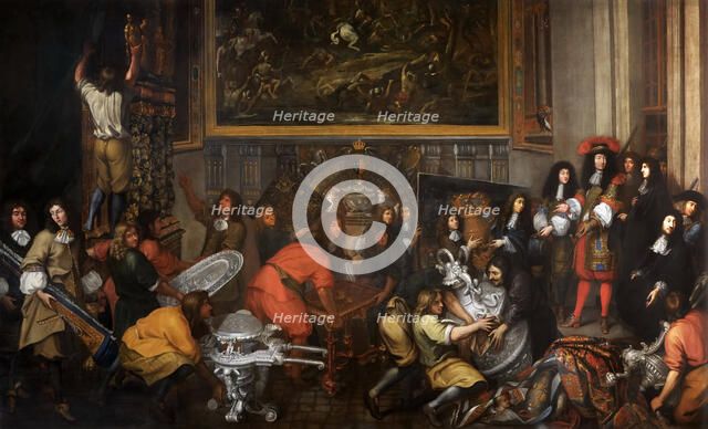 Louis XIV visits the Manufacture des Gobelins on October 15, 1667. Artist: Renard de Saint-André, Simon (1614-1677)