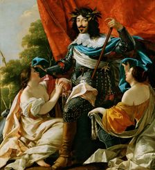 Louis XIII Between Two Figures Symbolizing France and Navarre, 1635. Creator: Vouet, Simon (1590-1649)
