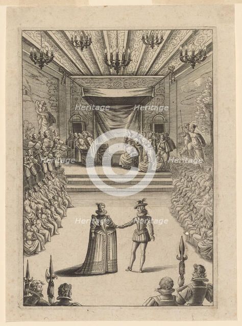 Louis XIII dancing at the Louvre with Anne of Austria, 17th century. Creator: Anonymous.