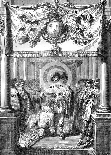 Louis XIII of France conferring the Order of the Holy Spirit, 17th century (1882-1884). Artist: Unknown