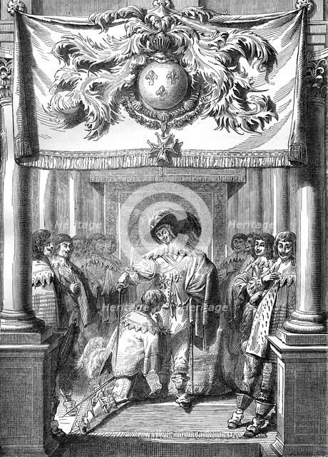 Louis XIII of France conferring the Order of the Holy Spirit, 17th century (1882-1884). Artist: Unknown